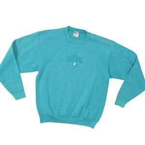 Oneita VTG Harbor Springs Green Pullover Sweater Cotton Blend Men's XL Stained